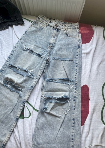 Gri Yırtık 90S Jean