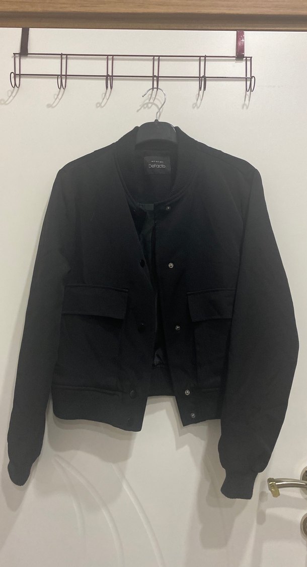 Düğmeli Siyah Midi Kadın Ceket - Görsel 2