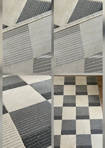 Gri Kareli Modern Halı