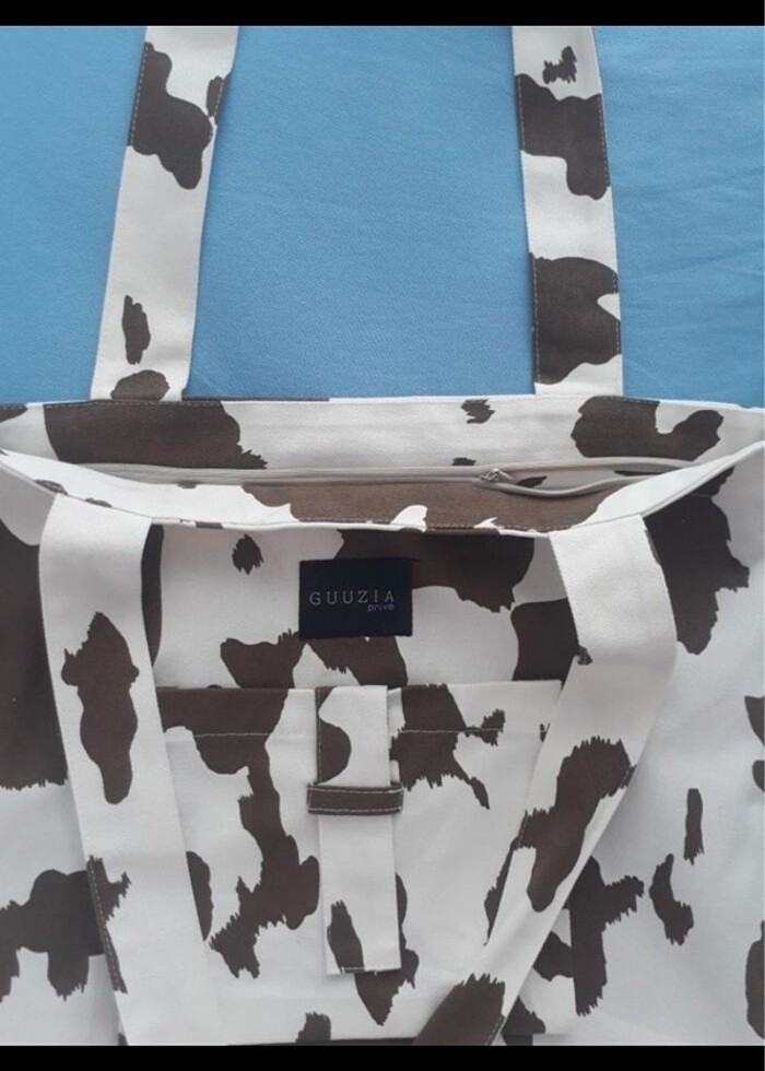 İnek desenli Bez çanta - Görsel 2