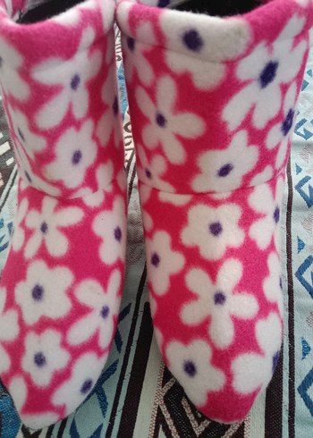 Çiçek Desenli Kız Çocuk Sıcak ev içi panduf - Görsel 3