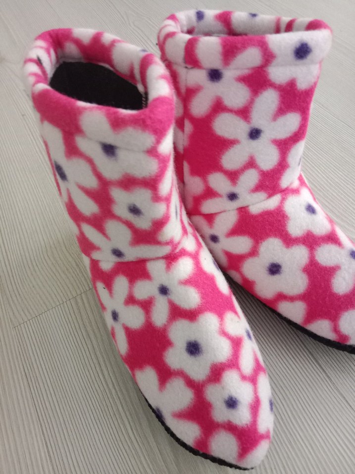 Çiçek Desenli Kız Çocuk Sıcak ev içi panduf - Görsel 2