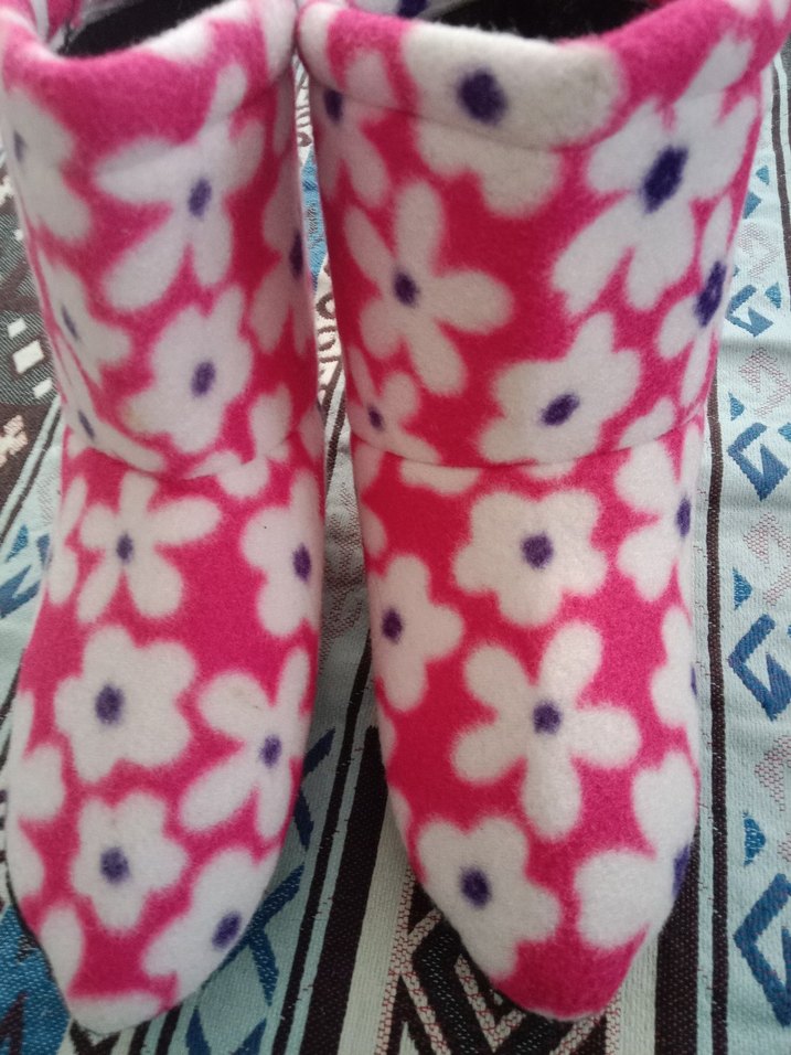 Çiçek Desenli Kız Çocuk Sıcak ev içi panduf - Görsel 3