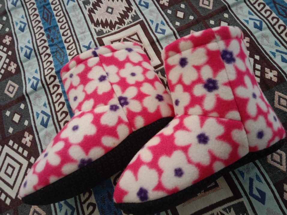 Çiçek Desenli Kız Çocuk Sıcak ev içi panduf - Görsel 5