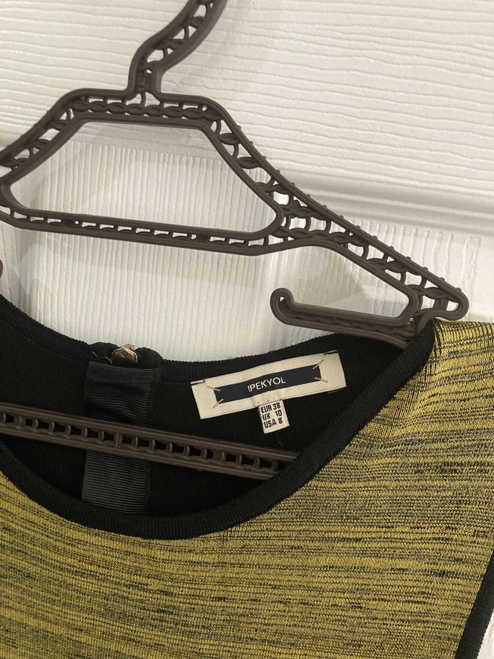 Haki Pilili Midi Boy İpekyol Marka Elbise - Görsel 3