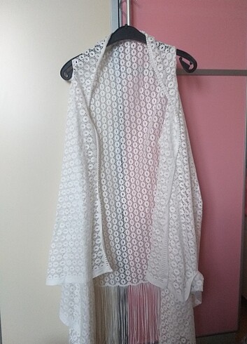 Dantel tül yelek kimono