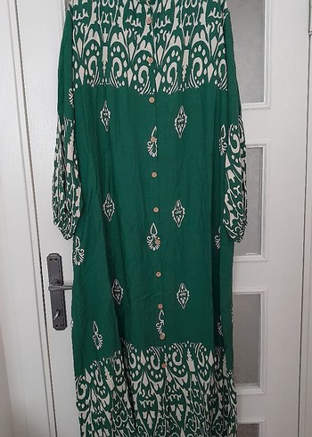 Yeşil tesettür Elbise - Görsel 2