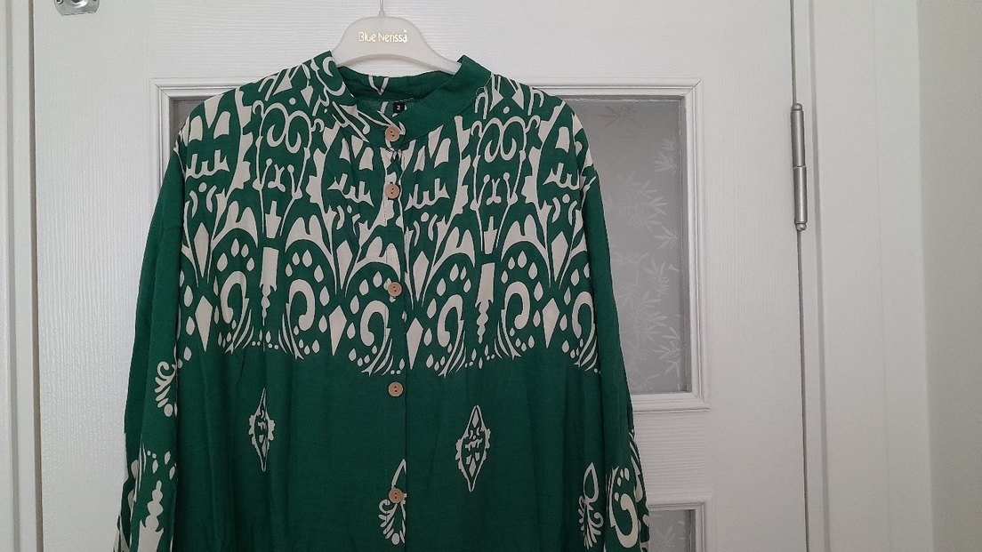 Yeşil tesettür Elbise - Görsel 5