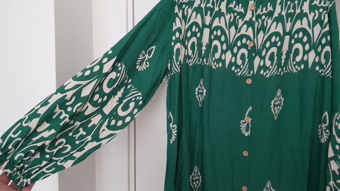 Yeşil tesettür Elbise - Görsel 4