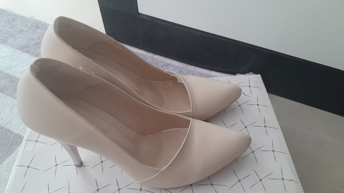 Bej Deri Stiletto Kadın Topuklu Ayakkabı - Görsel 2