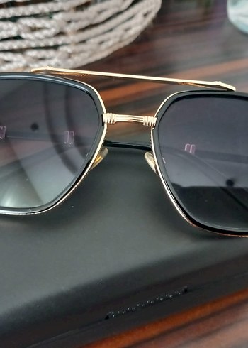 Parlak Altın Tokalı Modern Klasik erkek Gözlüğü - Görsel 2