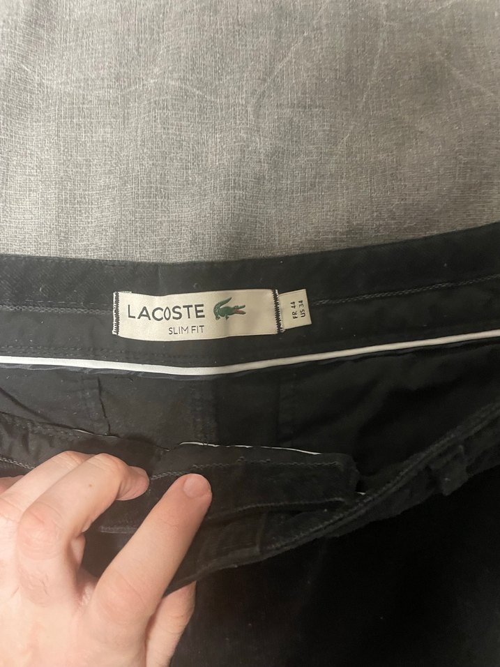 Lacoste Siyah Erkek Süet düz Kesim Pantolon — görsel 5/6