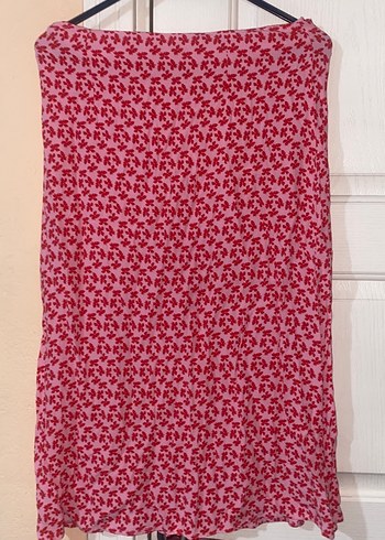 Pembe Desenli Midi Bohem Etek - Görsel 5