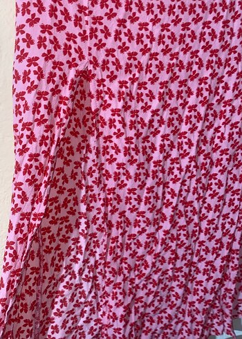 Pembe Desenli Midi Bohem Etek - Görsel 2