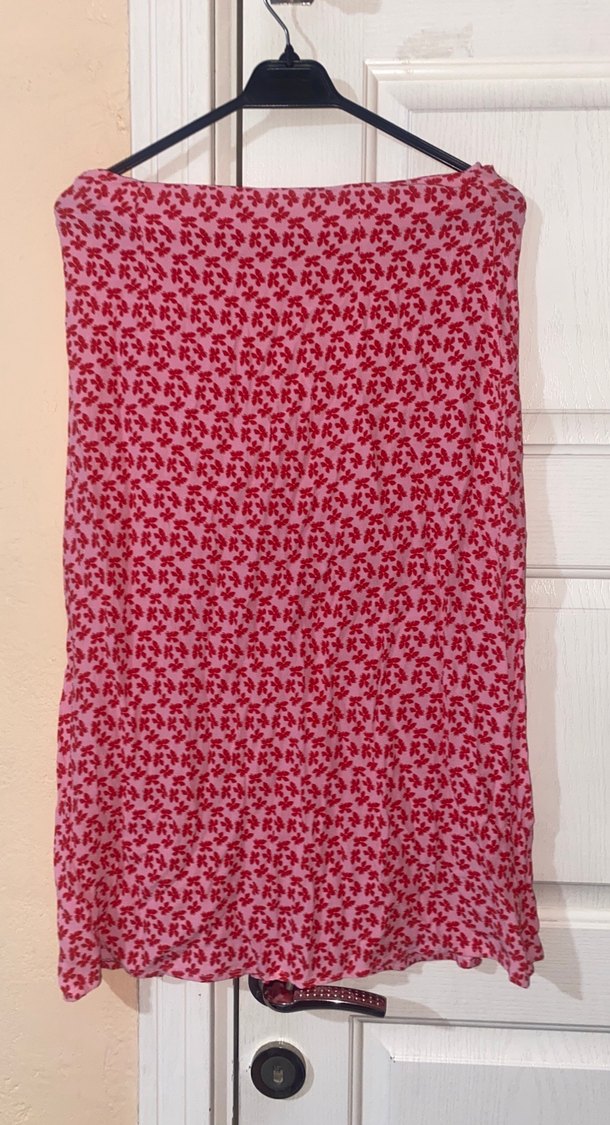 Pembe Desenli Midi Bohem Etek - Görsel 5