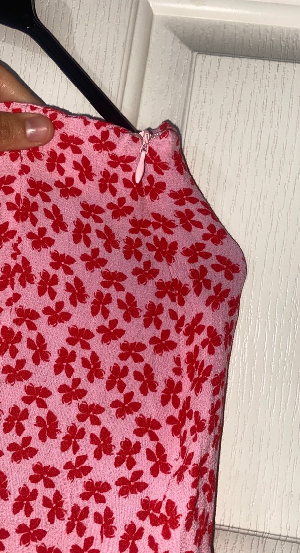 Pembe Desenli Midi Bohem Etek - Görsel 3