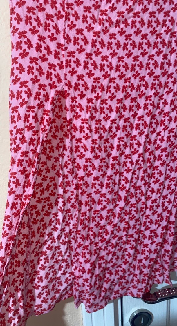 Pembe Desenli Midi Bohem Etek - Görsel 2