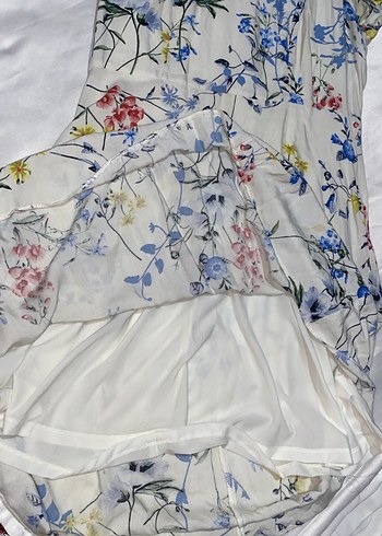 Bohem V Yaka Midi Çiçekli Elbise - Görsel 7