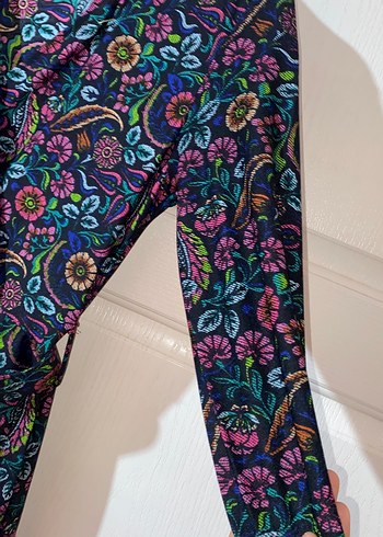 Kemerli Yarım Kol Eteği Volanlı Örme Krep Elbise - Görsel 6