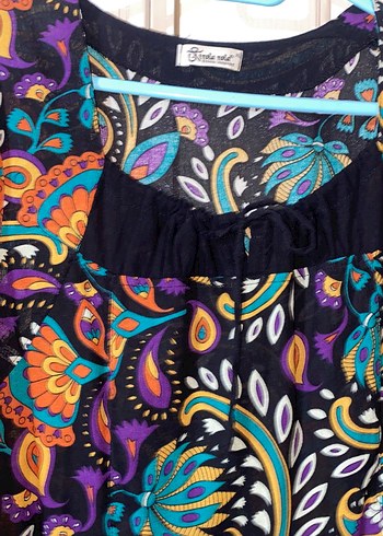 Etnik Çok Renkli Uzun Salaş Elbise - Görsel 7