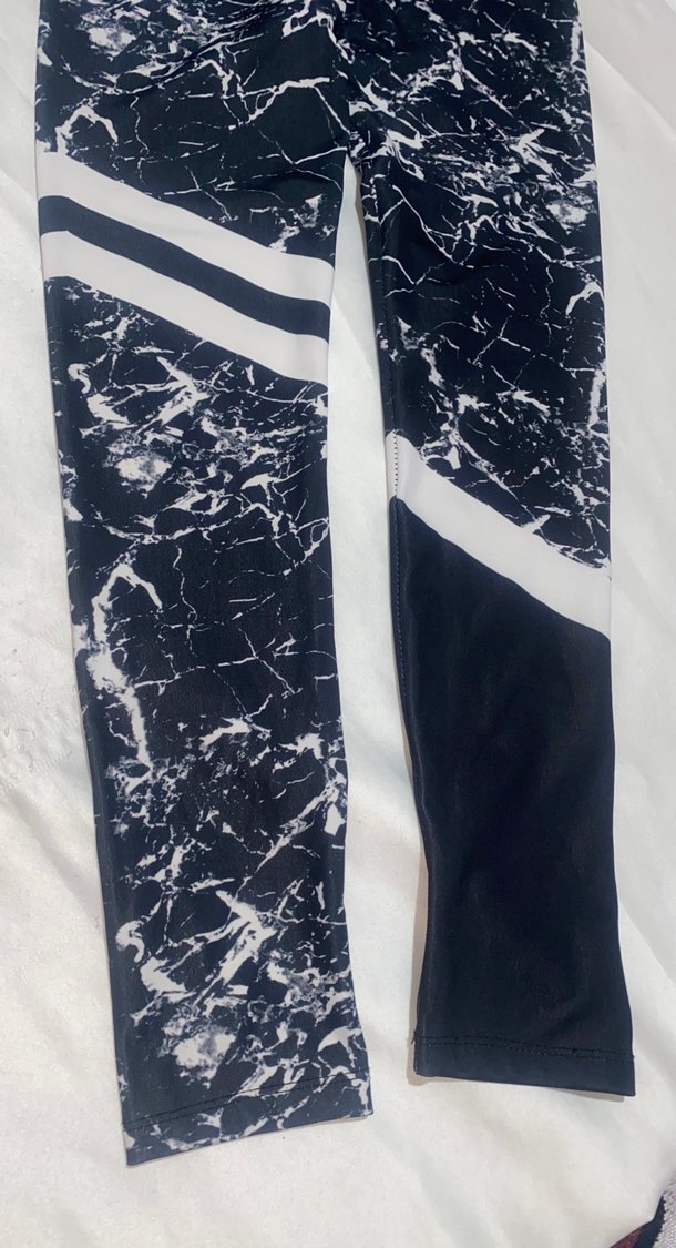 Siyah Bağlama Desenli Spor Tayt - Görsel 3