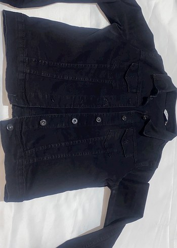 Siyah Düğmeli Kadın Denim Ceket - Görsel 2