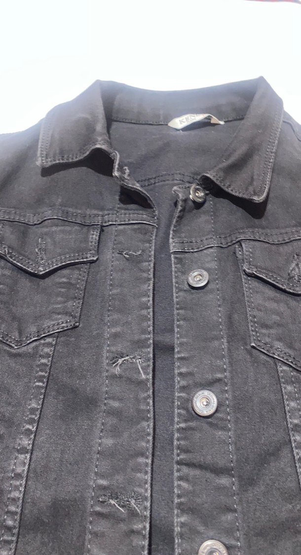 Siyah Düğmeli Kadın Denim Ceket - Görsel 3