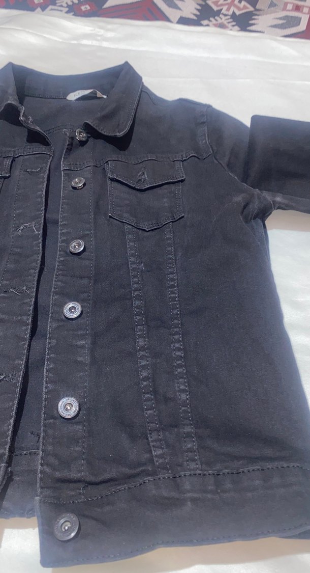 Siyah Düğmeli Kadın Denim Ceket - Görsel 4