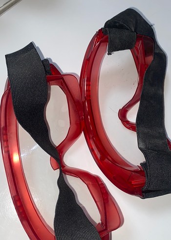 2 adet tek fiyat Kırmızı Tokalı Biker Stil Yüzücü Gözlüğü - Görsel 5