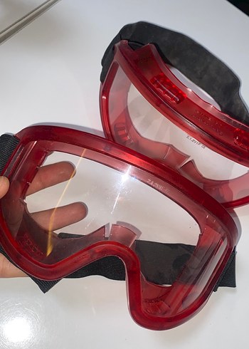 2 adet tek fiyat Kırmızı Tokalı Biker Stil Yüzücü Gözlüğü - Görsel 2