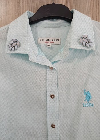 U.S. Polo Assn. Turkuaz Kadın Uzun Kollu Gömlek