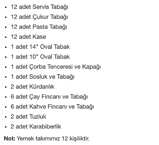 Taç Taç yemek takımı