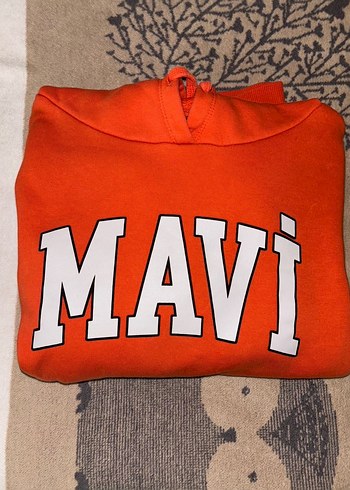 Turuncu Kapüşonlu Sweatshirt - Görsel 3