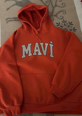 Turuncu Kapüşonlu Sweatshirt - Görsel 2