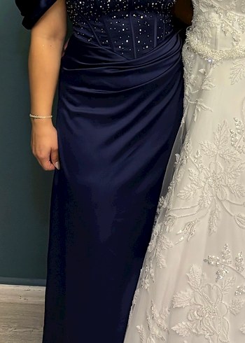 Lacivert Uzun Abiye Elbise - Görsel 4