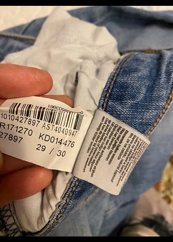 30 Beden mavi Renk Geniş Kesim Midi Boy Kadın Denim Pantolon