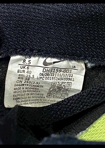 Nike erkek Siyah Beyaz Bağcıklı Spor Ayakkabı