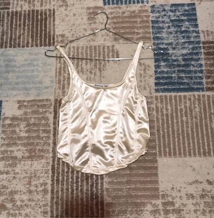 Stradivarius saten korse crop top