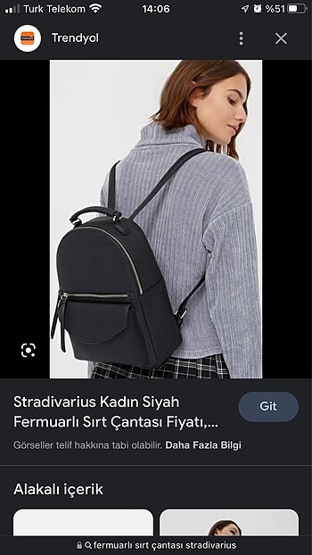 Stradivarius Siyah sırt çantası
