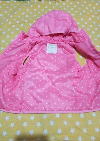 Kız Çocuk Kapüşonlu Pembe Yelek - Görsel 2