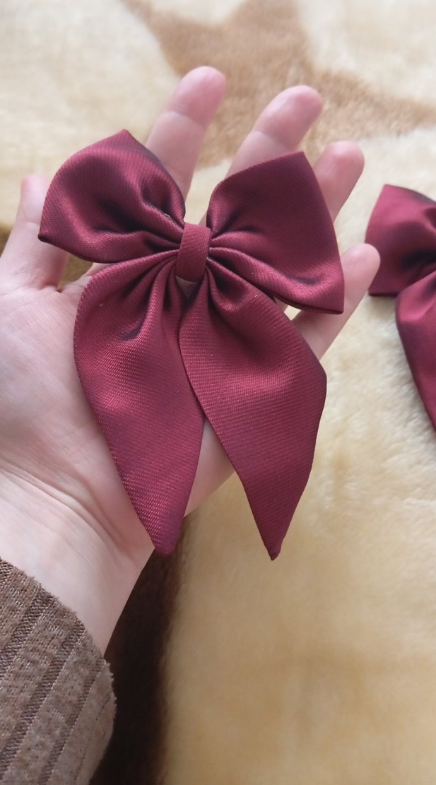 Bordo Saten Fiyonk Saç Tokası - Görsel 2