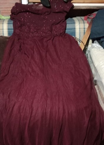 50 Beden bordo Renk Abiye
