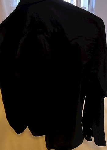 Siyah Düğmeli Uzun Kollu Erkek Gömlek - Görsel 3