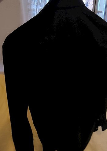 Siyah Düğmeli Uzun Kollu Erkek Gömlek - Görsel 5