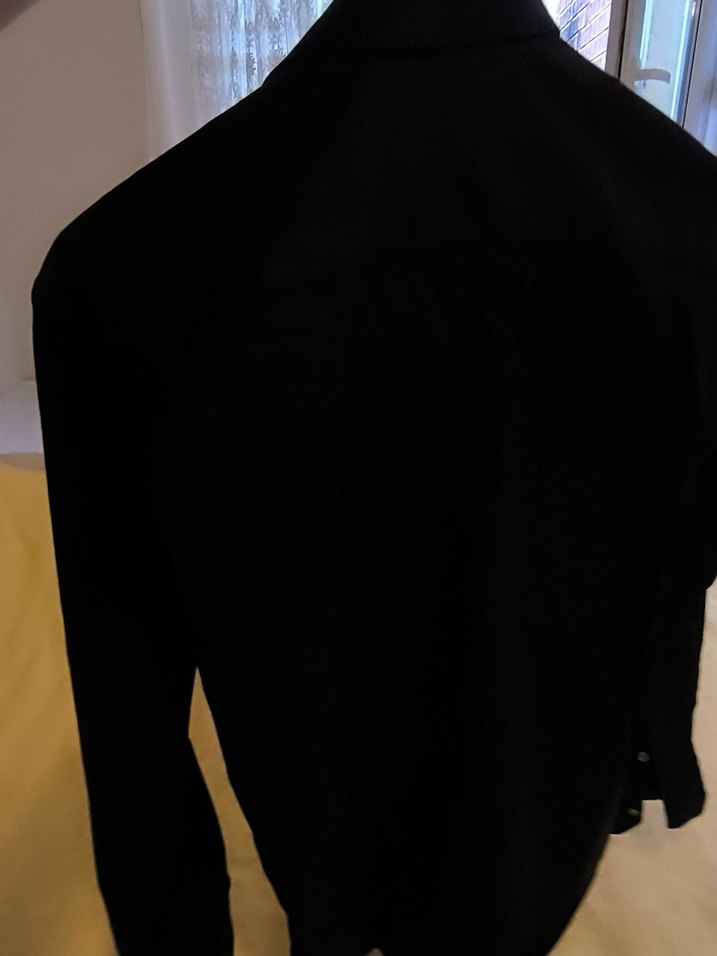 Siyah Düğmeli Uzun Kollu Erkek Gömlek - Görsel 5