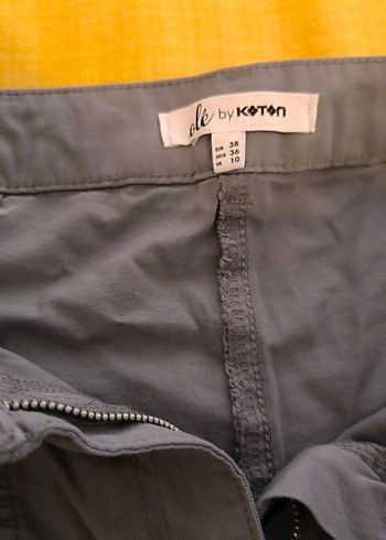 Gri Kemerli Rahat Kesim Kadın Kumaş Pantolon - Görsel 2