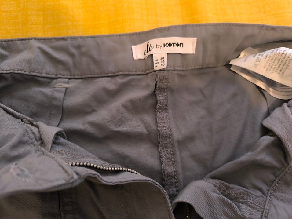 Gri Kemerli Rahat Kesim Kadın Kumaş Pantolon - Görsel 2