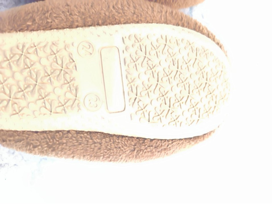 Kız Çocukları Kahverengi Nakışlı Sıcak Ev Terliği - Görsel 2