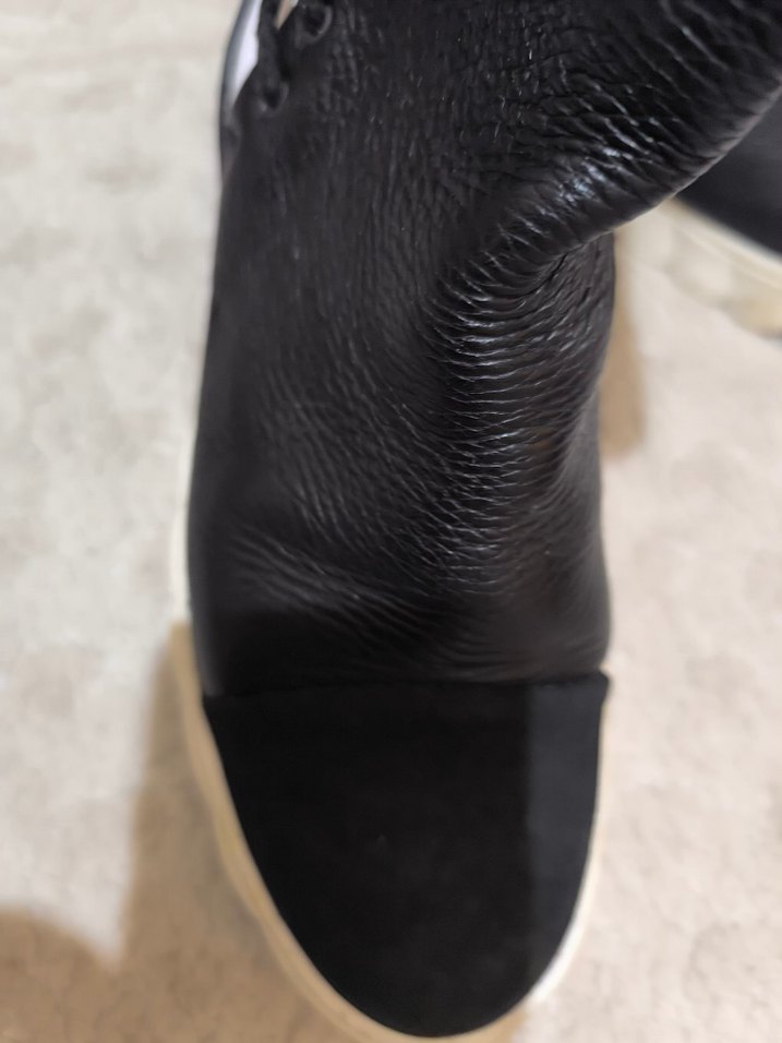 Kadın Beyaz Siyah Deri Dolgu Topuklu Botlar - Görsel 4