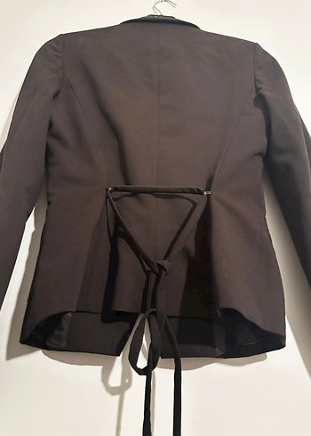 Siyah Kadın Düğmeli Ofis Blazeri - Görsel 3